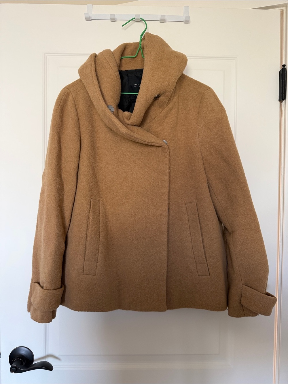 Zara Camel/Tan Wool-Blend Coat